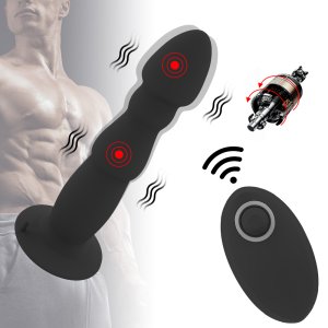 HB17111 Tarzan Prostate Massager, Wireless Remote Control Telescopic Anal Plug, Vibration Lock Ring, Male Backyard Masturbator, Adult Sex Products