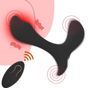 HB1909 Alan Prostate Massager, Wireless Remote Control Telescopic Anal Plug, Vibration Lock Ring, Male Backyard Masturbator, Adult Sex Products