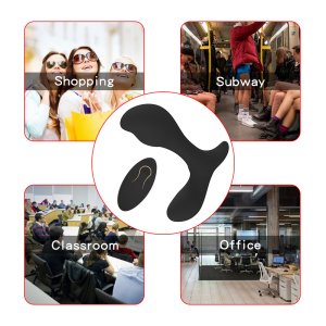 HB1909 Alan Prostate Massager, Wireless Remote Control Telescopic Anal Plug, Vibration Lock Ring, Male Backyard Masturbator, Adult Sex Products