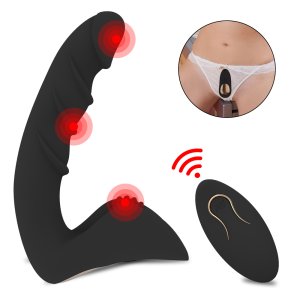 HB1827 Keyes Prostate Massager, Wireless Remote Control Telescopic Anal Plug, Vibration Lock Ring, Male Backyard Masturbator, Adult Sex Products
