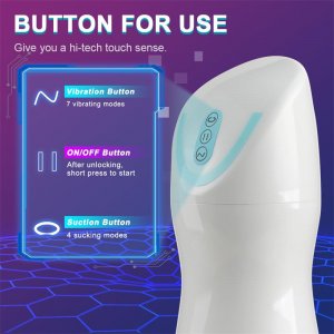 Fancial Automatic Male Masturbator Cup, Sucking Male Masturbators with 4 Suction Modes and 7 Vibration Modes, Vibrating Male Sex Toy for Men Masturbation (JL)