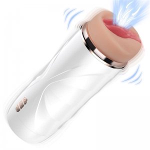 Fancail Automatic Male Masturbator, 3D Realistic Textured Electric Pocket Stroker with 3 Suction and 7 Vibrating Modes, Adult Blowjob Sex Toys for Men Masturbation and Penis Stimulation (RL)