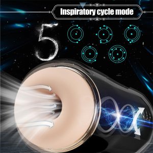 Fancial Automatic Male Masturbator, 3D Realistic Textured Electric Pocket Stroker with 3 Suction and 7 Vibrating Modes, Adult Blowjob Sex Toys for Men Masturbation and Penis Stimulation (SQ-MA70060)