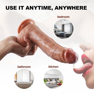 Fancial Realistic Dildo for Beginners Lifelike Huge Silicone Dildo, with Strong Suction Cup for Hands-Free Play, Realistic Penis for G-Spot Stimulation Dildos Anal Sex Toys for Women and Couple 9.25