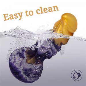 Fancial 8.27in Fantasy Realistic Dildo, Premium Liquid Silicone Big Cock with Strong Suction Cup, Flexible Dragon Monster Dildo with Curved Shaft Adult Sex Toy for G-spot Anal Play, Golden (SQ-WBD10113)